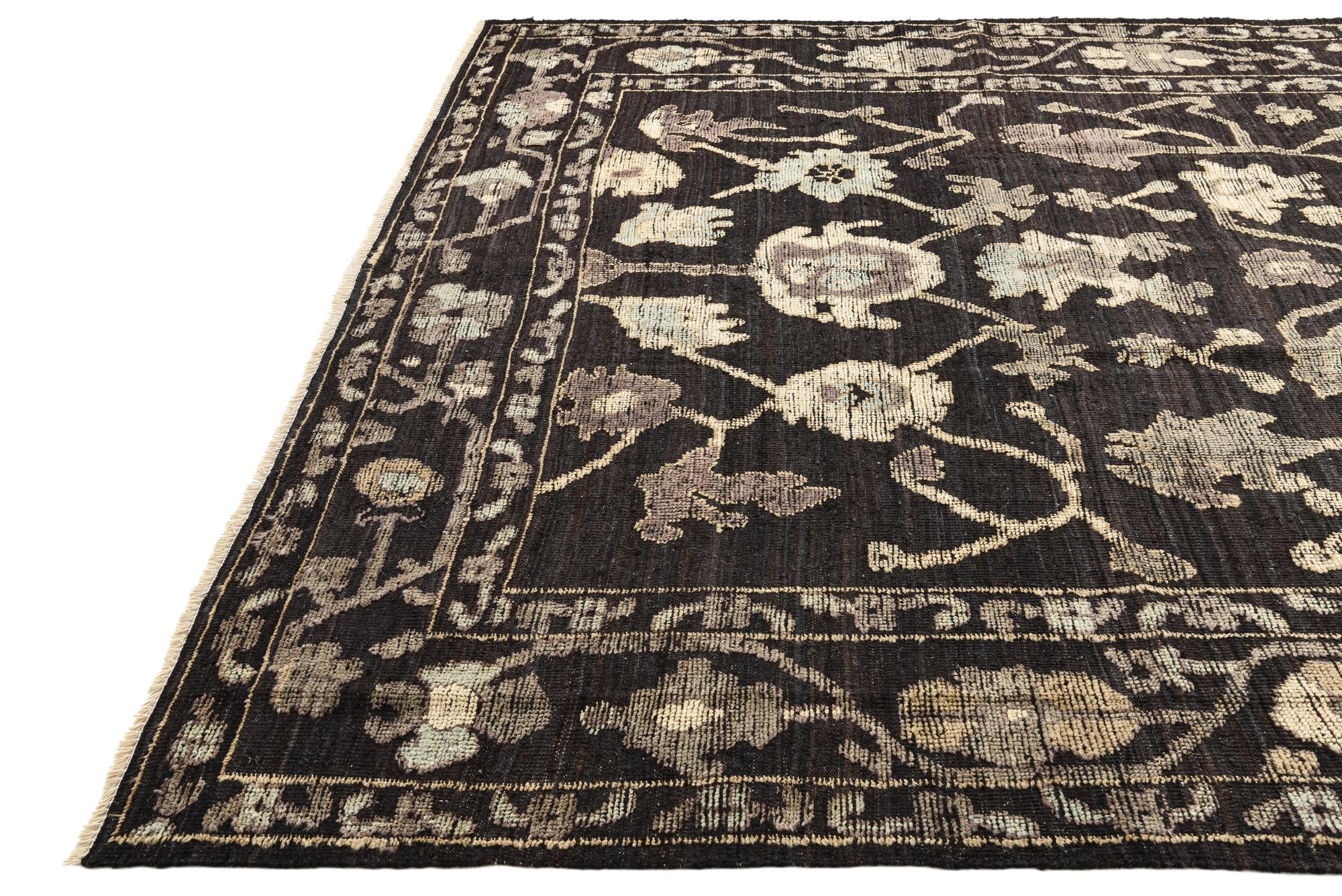9' 3 x 12' 3 Hand Knotted Oushak Wool Rug