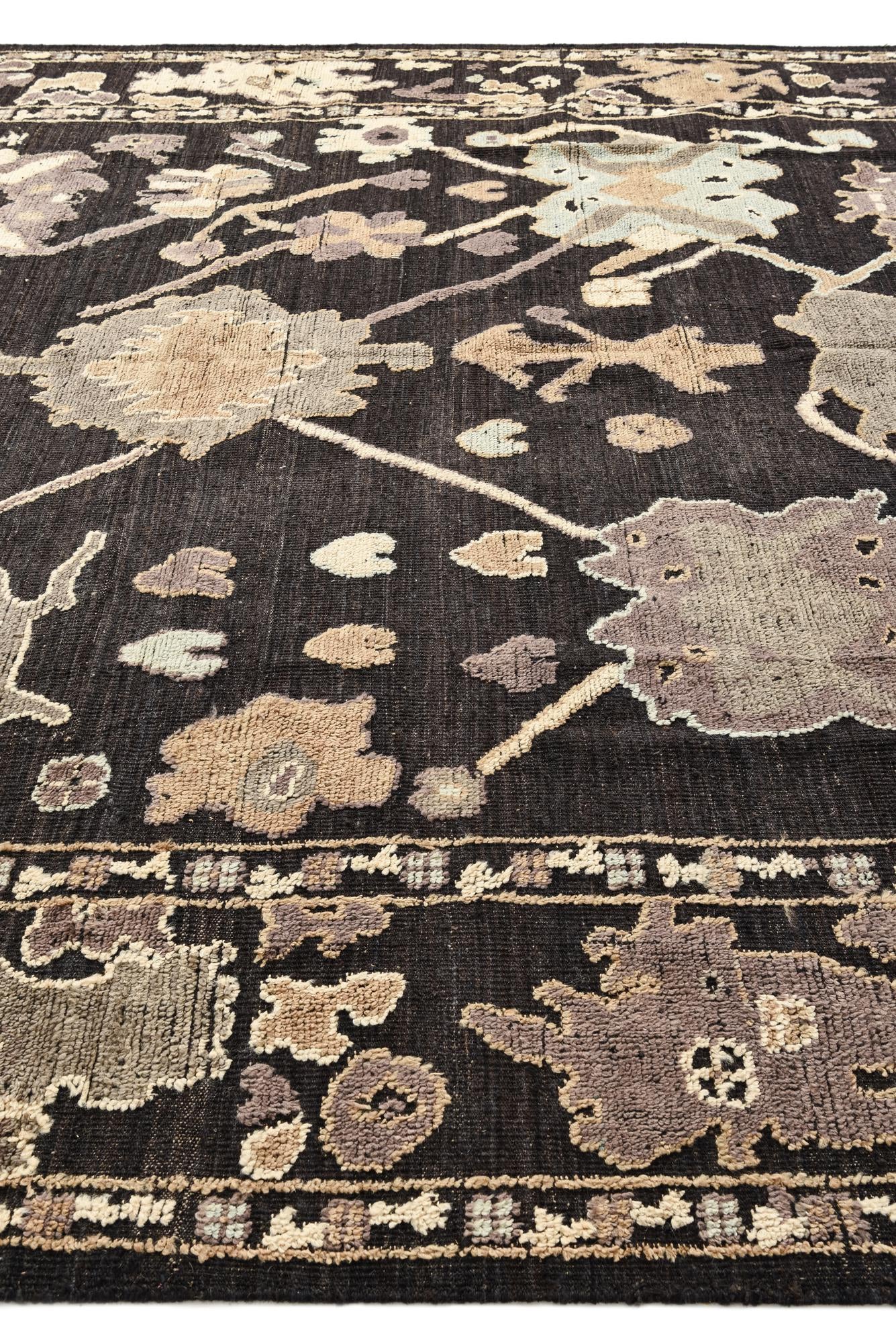 10' 5 x 14' Hand Knotted Oushak Wool Rug