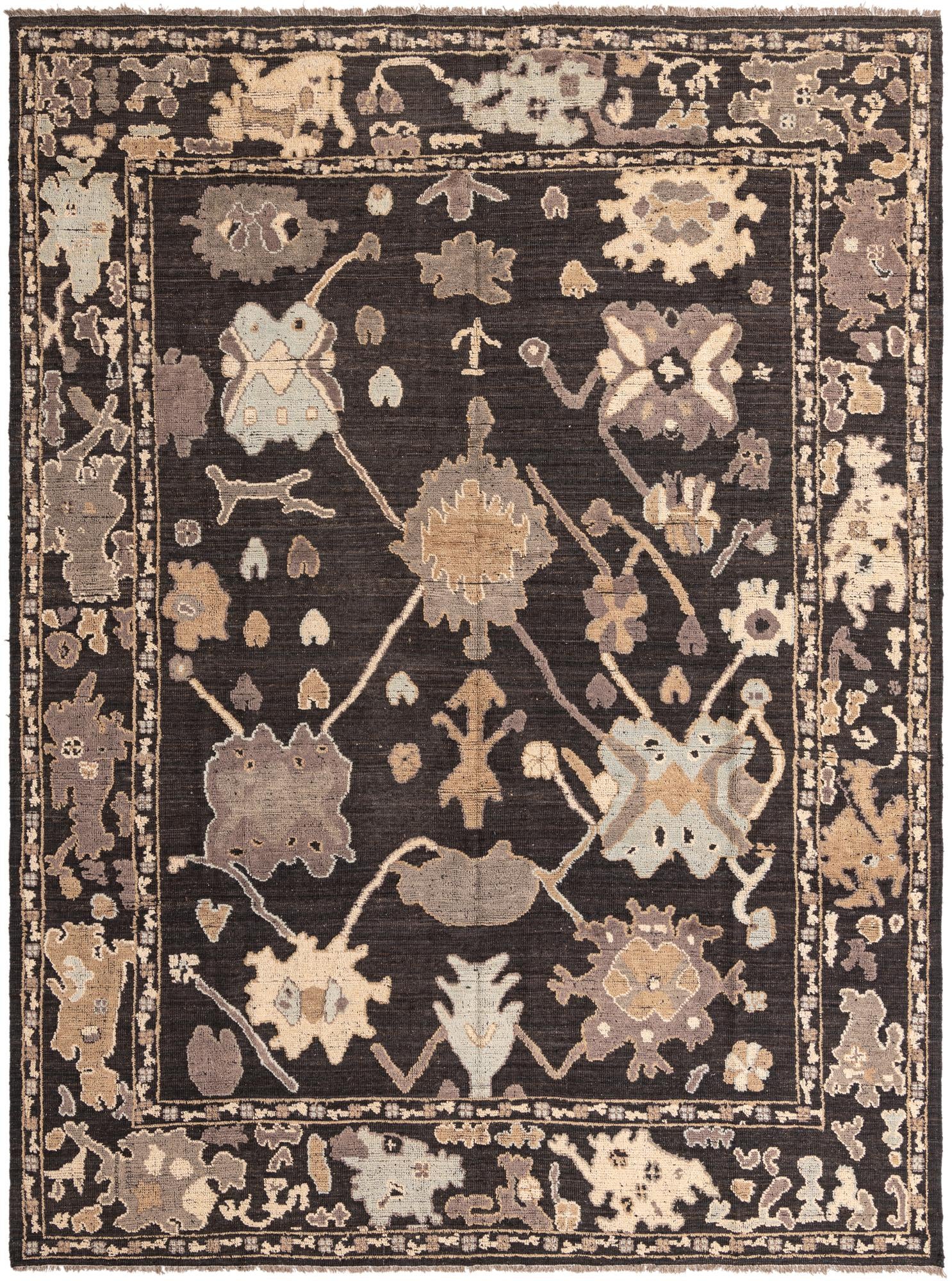10' 5 x 14' Hand Knotted Oushak Wool Rug