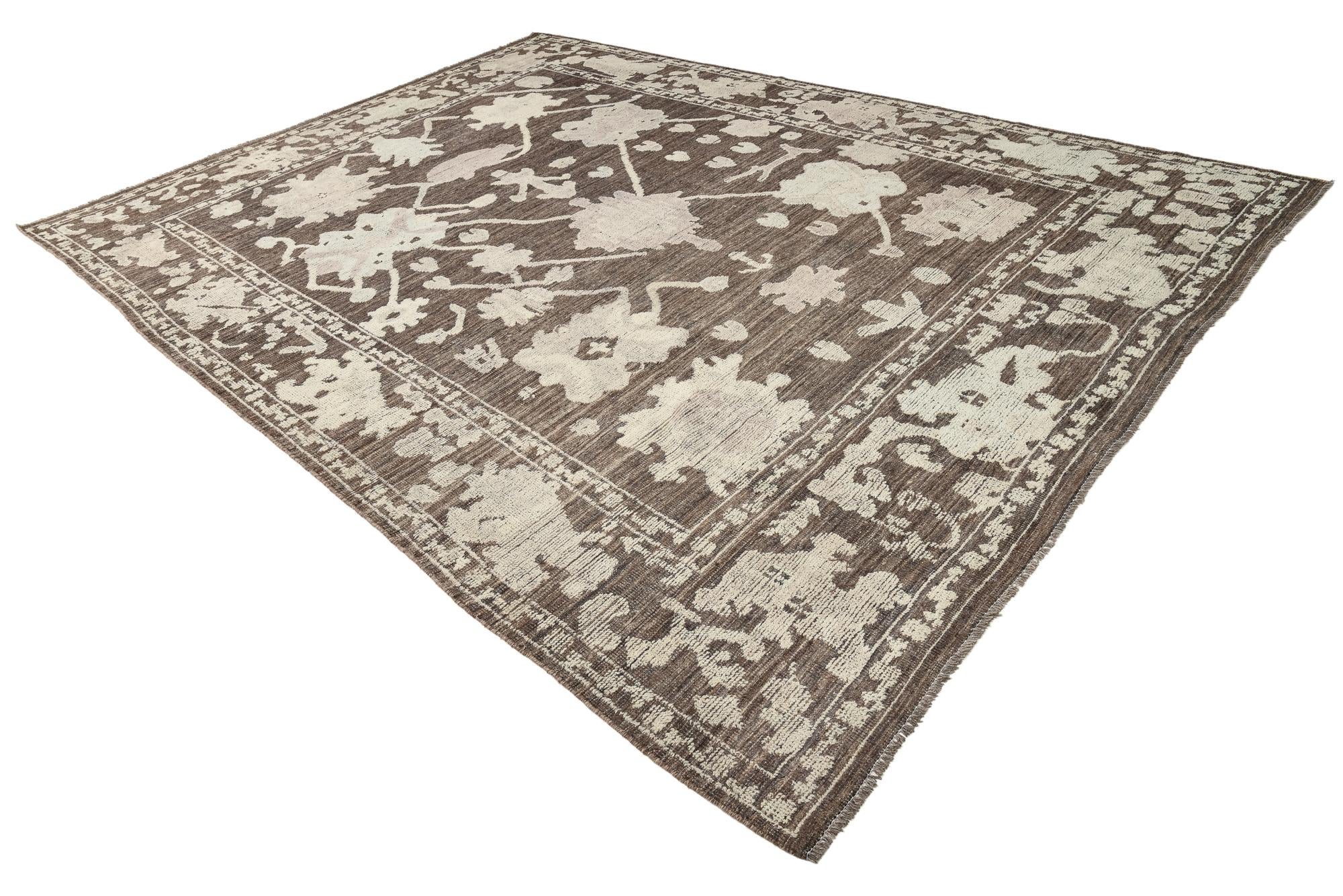 10' 2 x 14' Hand Knotted Oushak Wool Rug