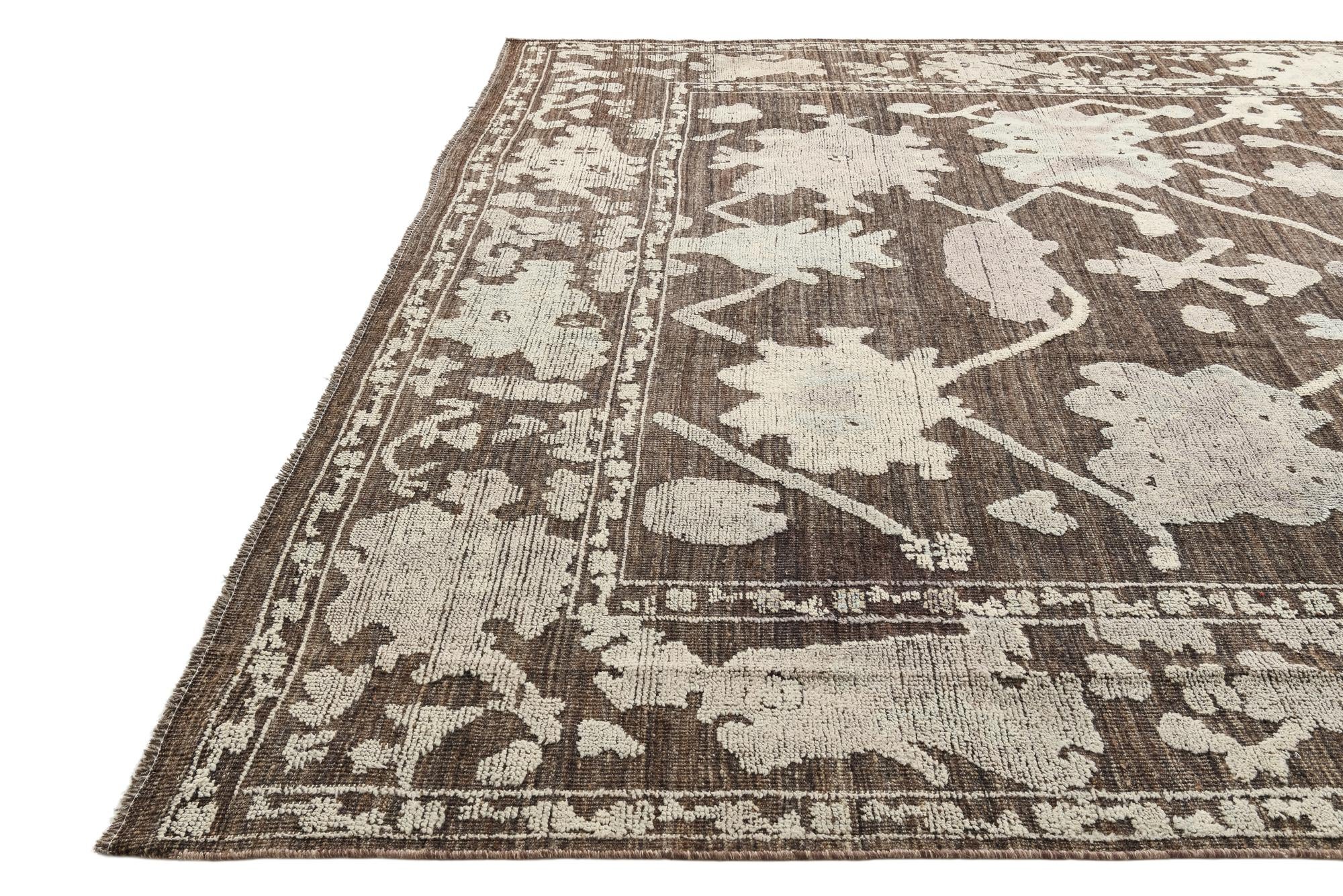 10' 2 x 14' Hand Knotted Oushak Wool Rug