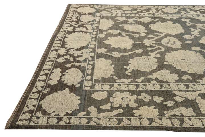 9' x 12' 4 Hand Knotted Oushak Wool Rug