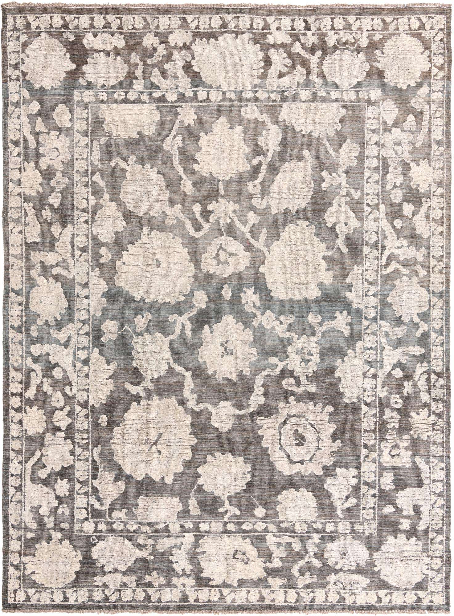 9' x 12' 4 Hand Knotted Oushak Wool Rug
