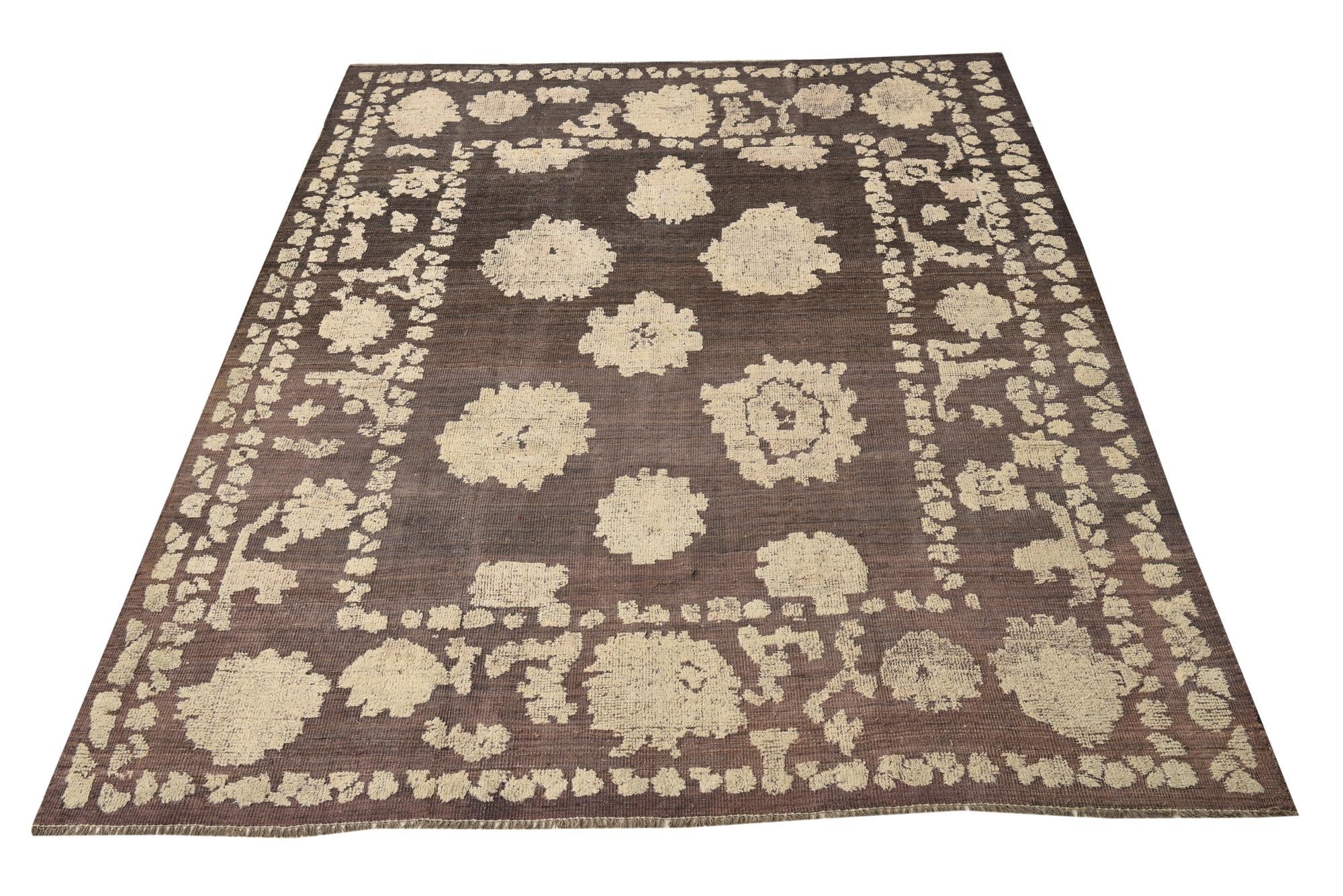 8' 2 x 10' 4 Hand Knotted Oushak Wool Rug