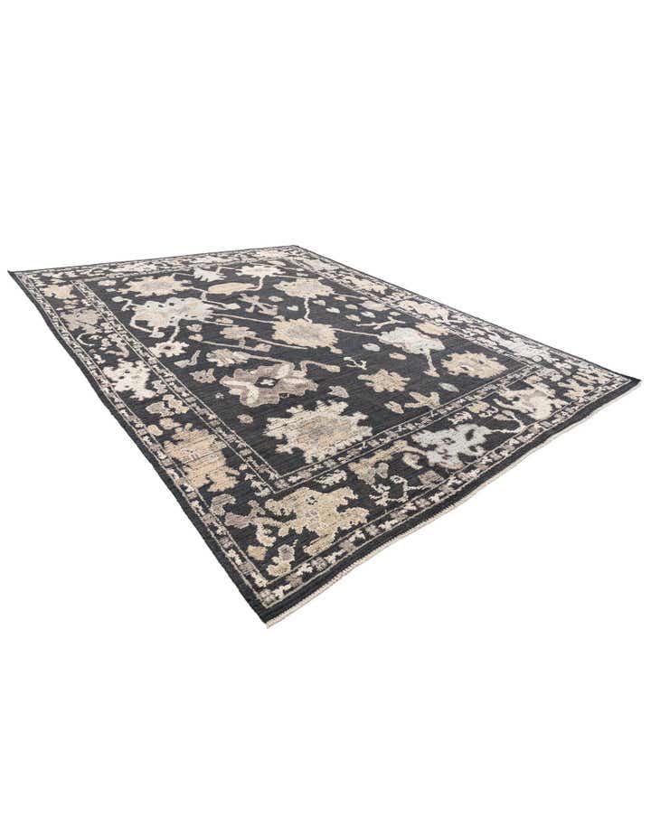 9' 2 x 12' 4 Hand Knotted Oushak Wool Rug