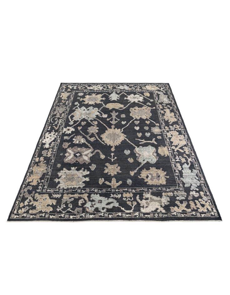 Detail image of 9' 2 x 12' 4 Hand Knotted Oushak Wool Rug