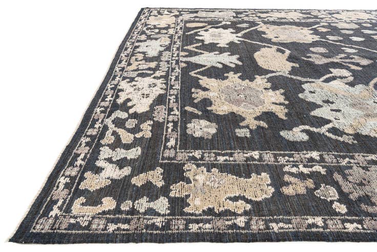 Detail image of 9' 2 x 12' 4 Hand Knotted Oushak Wool Rug