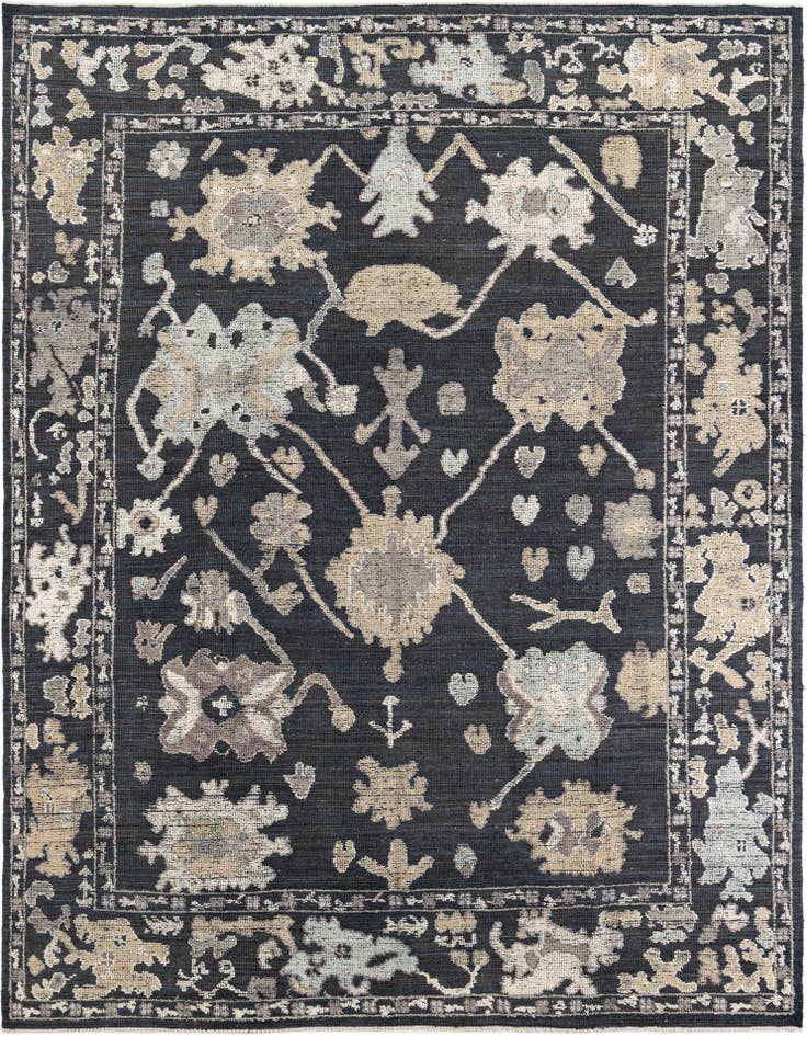 Detail image of 9' 2 x 12' 4 Hand Knotted Oushak Wool Rug
