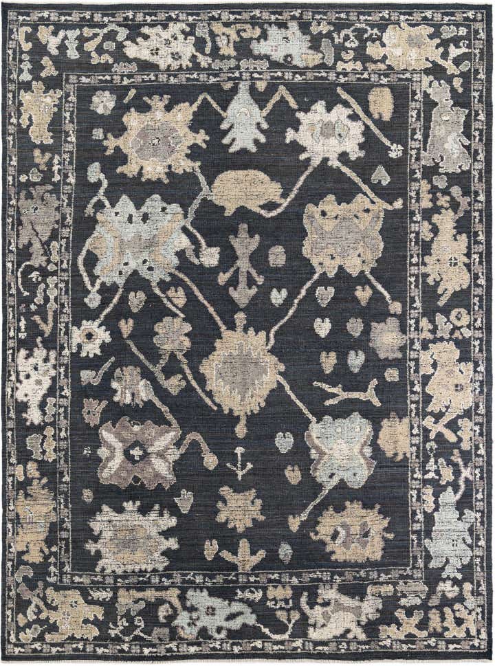 9' 2 x 12' 4 Hand Knotted Oushak Wool Rug