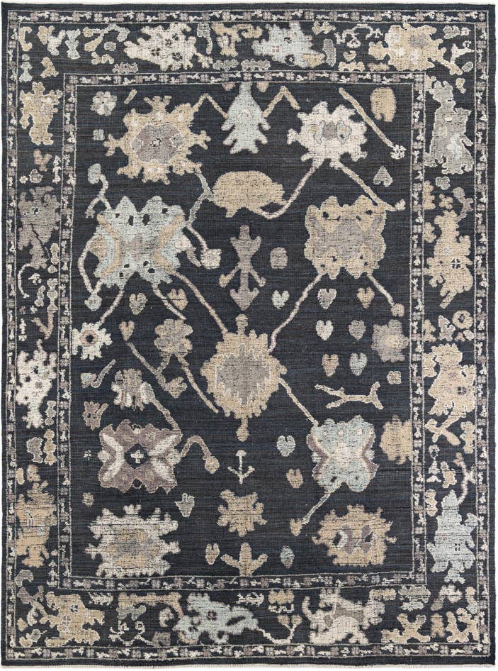 Detail image of 9' 2 x 12' 4 Hand Knotted Oushak Wool Rug