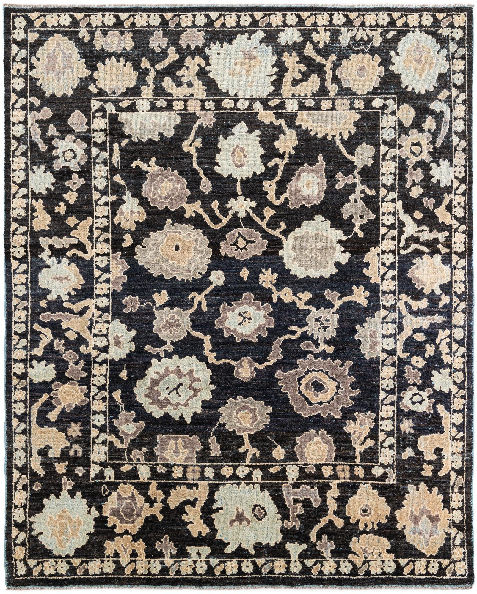 7' 10 x 9' 9 Hand Knotted Oushak Wool Rug