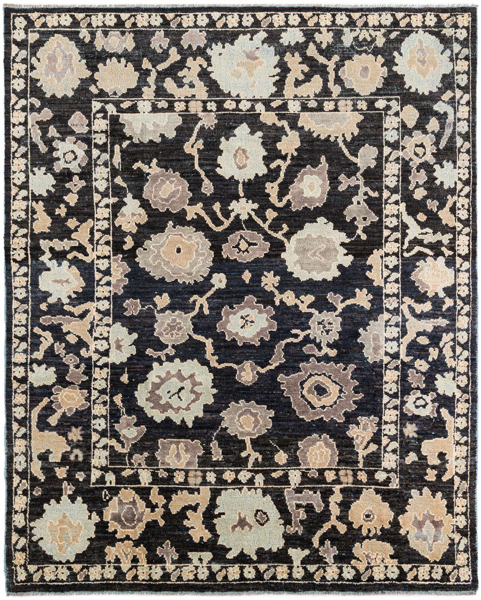 7' 10 x 9' 9 Hand Knotted Oushak Wool Rug