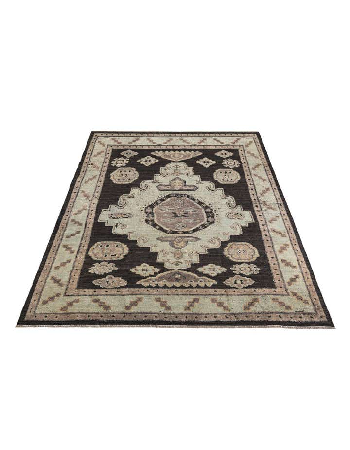 8' 3 x 10' 3 Hand Knotted Oushak Wool Rug
