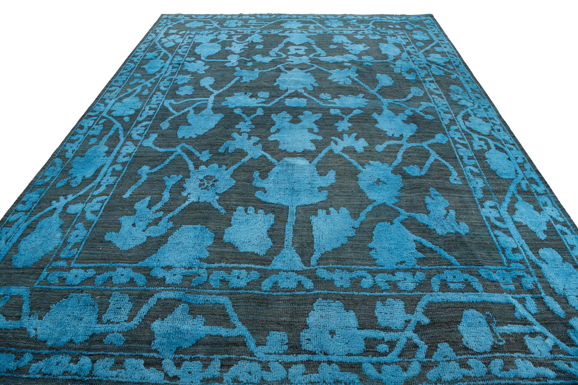 9' x 12' 4 Hand Knotted Oushak Wool Rug