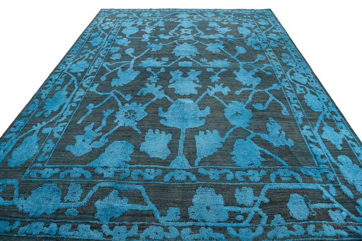 9' x 12' 4 Hand Knotted Oushak Wool Rug