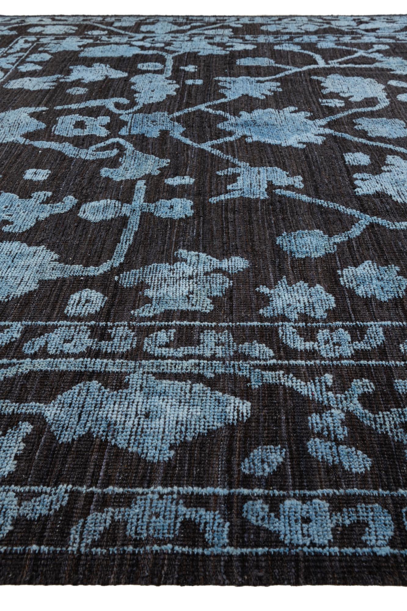 9' 1 x 12' 4 Hand Knotted Oushak Wool Rug