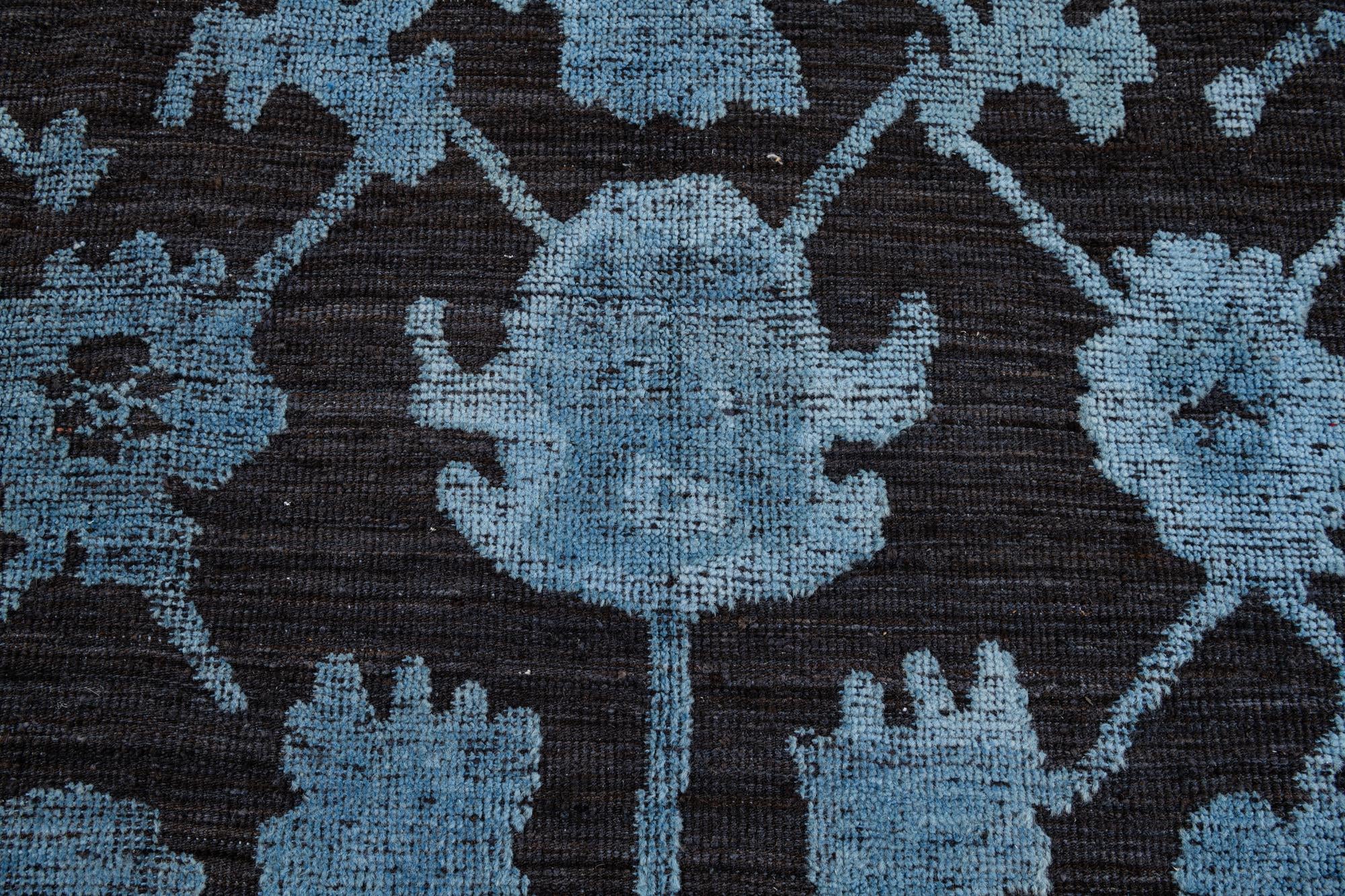 9' 1 x 12' 4 Hand Knotted Oushak Wool Rug