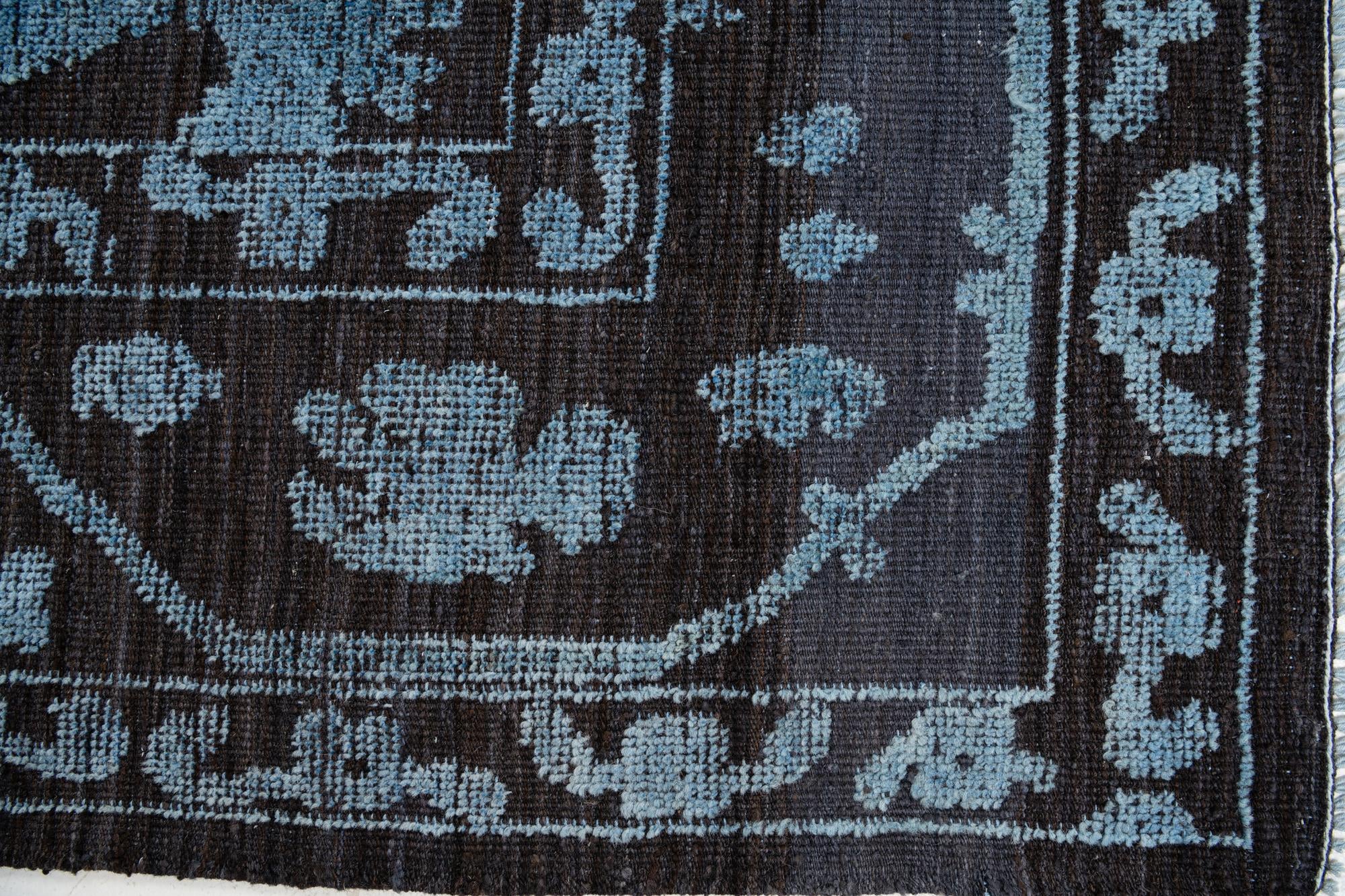 9' 1 x 12' 4 Hand Knotted Oushak Wool Rug