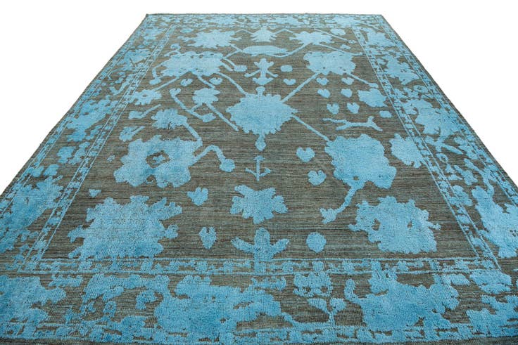 Detail image of 9' 1 x 12' 6 Hand Knotted Oushak Wool Rug