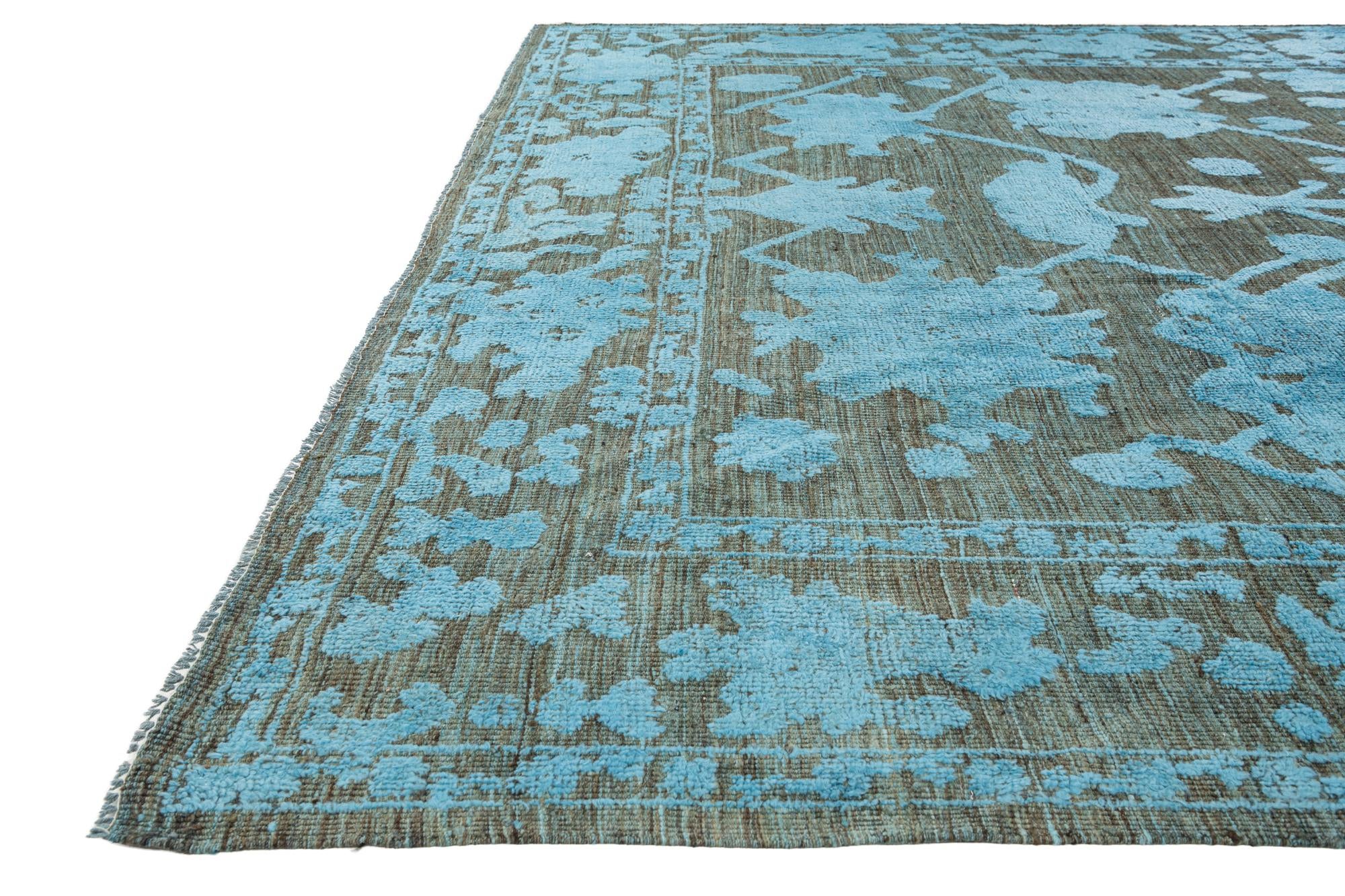 9' 1 x 12' 6 Hand Knotted Oushak Wool Rug