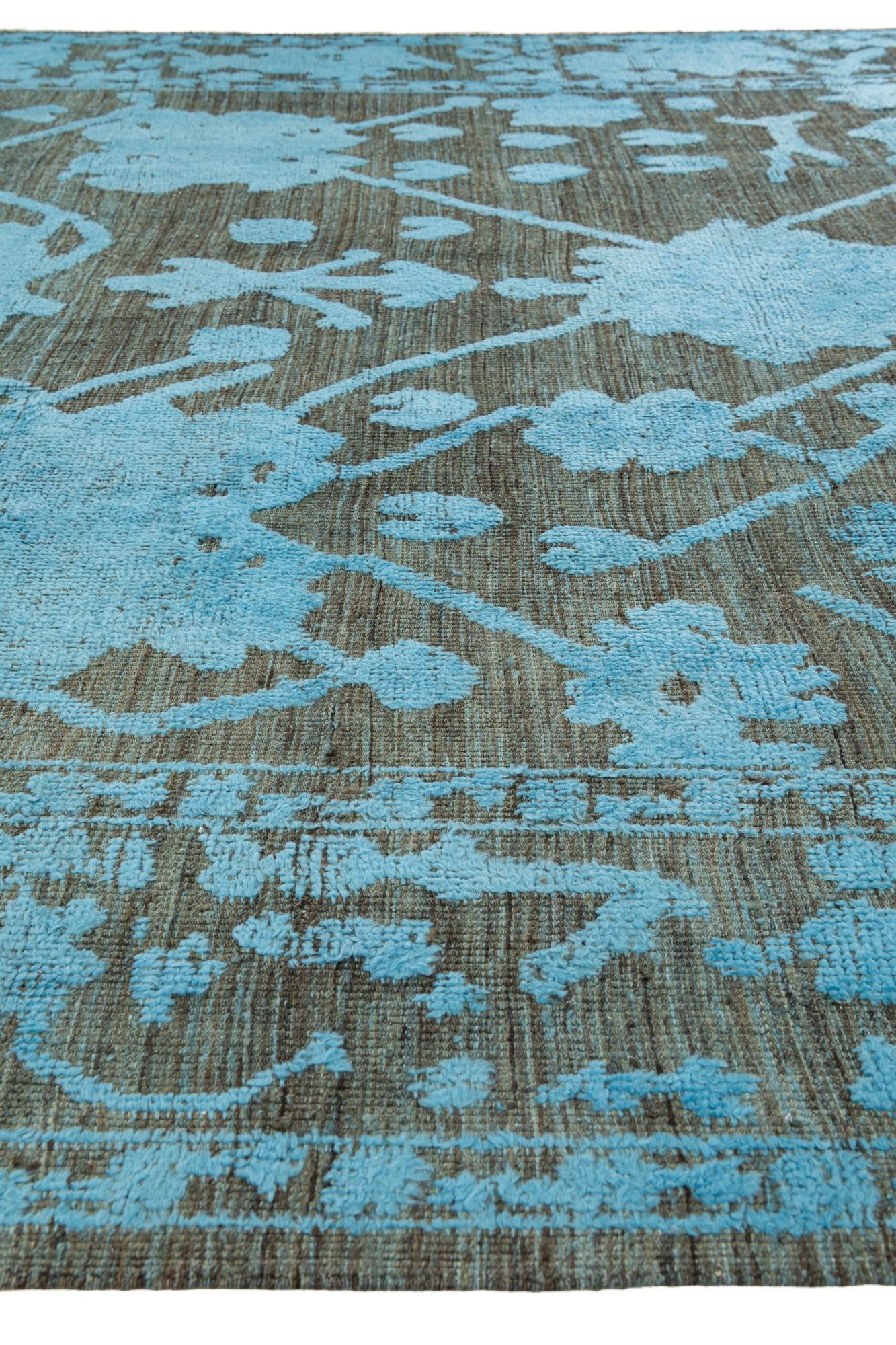 9' 1 x 12' 6 Hand Knotted Oushak Wool Rug