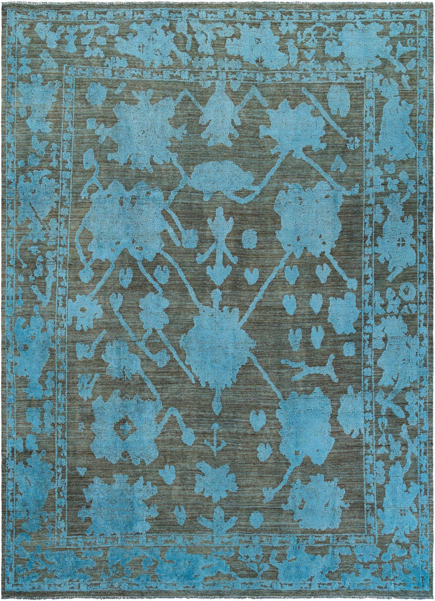 9' 1 x 12' 6 Hand Knotted Oushak Wool Rug