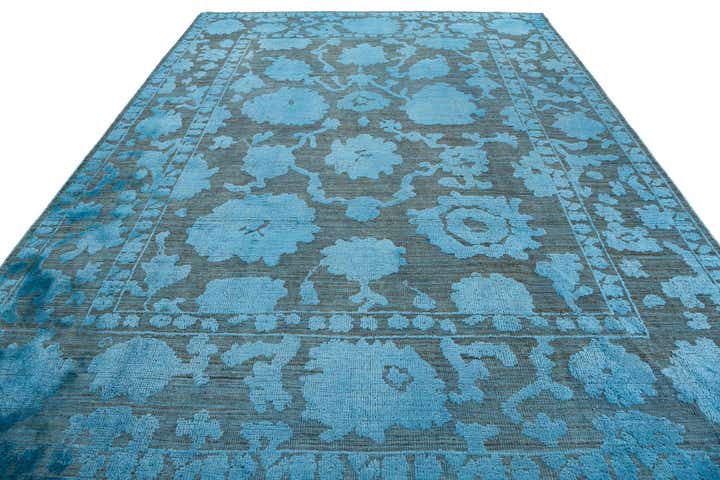 9' x 12' 1 Hand Knotted Oushak Wool Rug