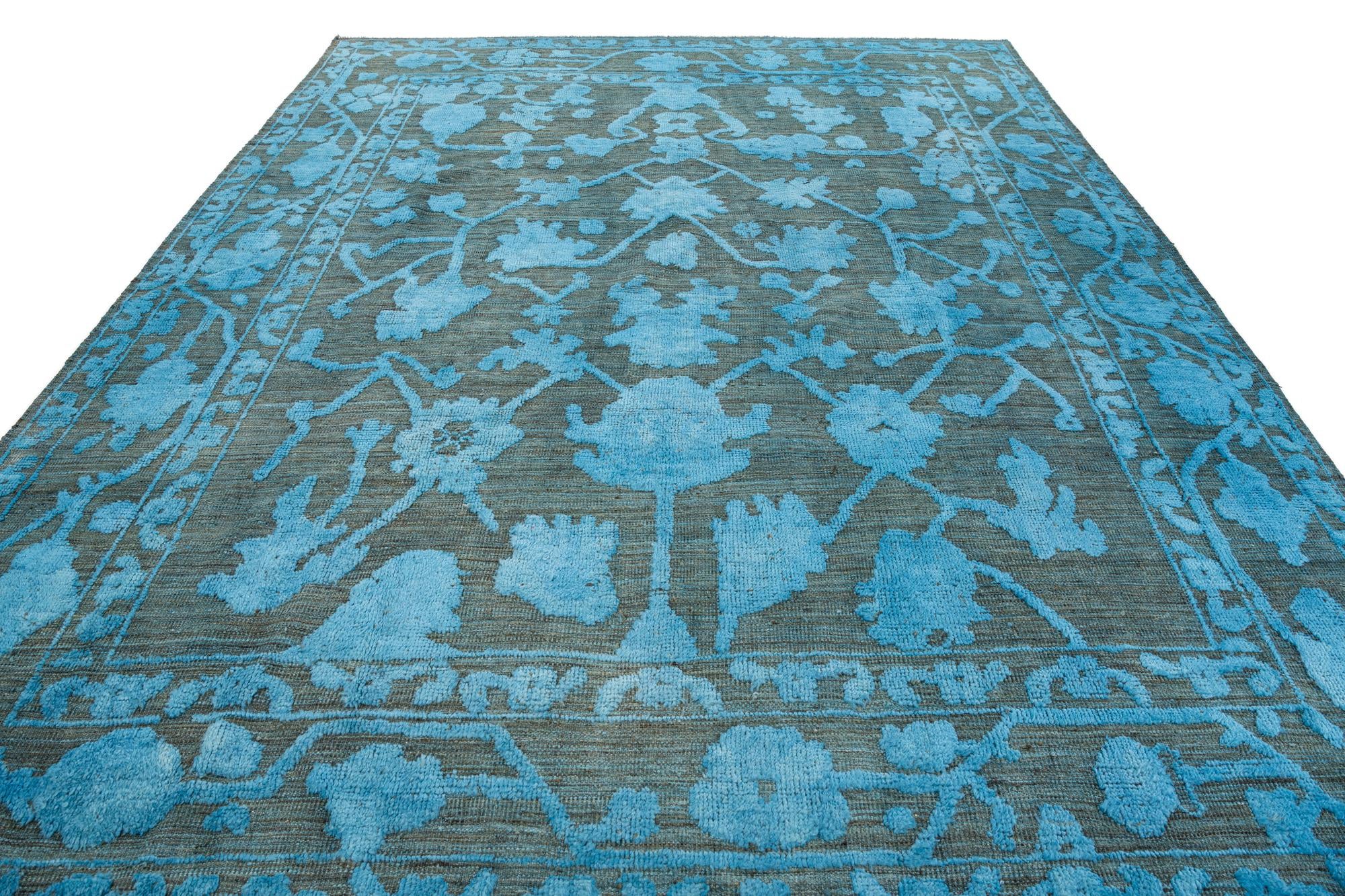 9' 4 x 12' Hand Knotted Oushak Wool Rug