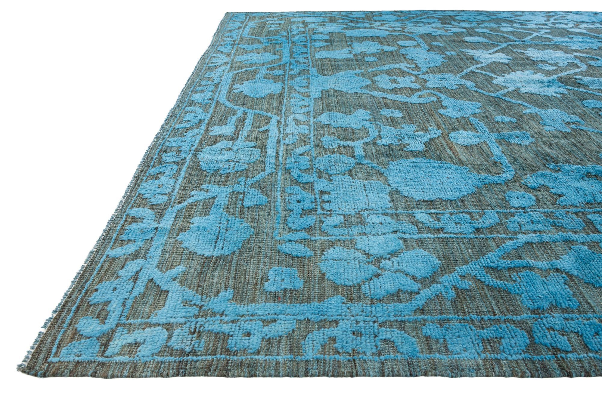 9' 4 x 12' Hand Knotted Oushak Wool Rug