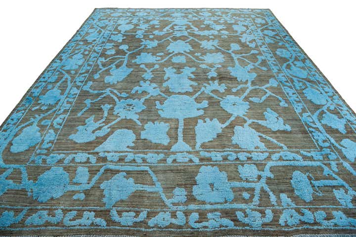 9' 6 x 12' Hand Knotted Oushak Wool Rug