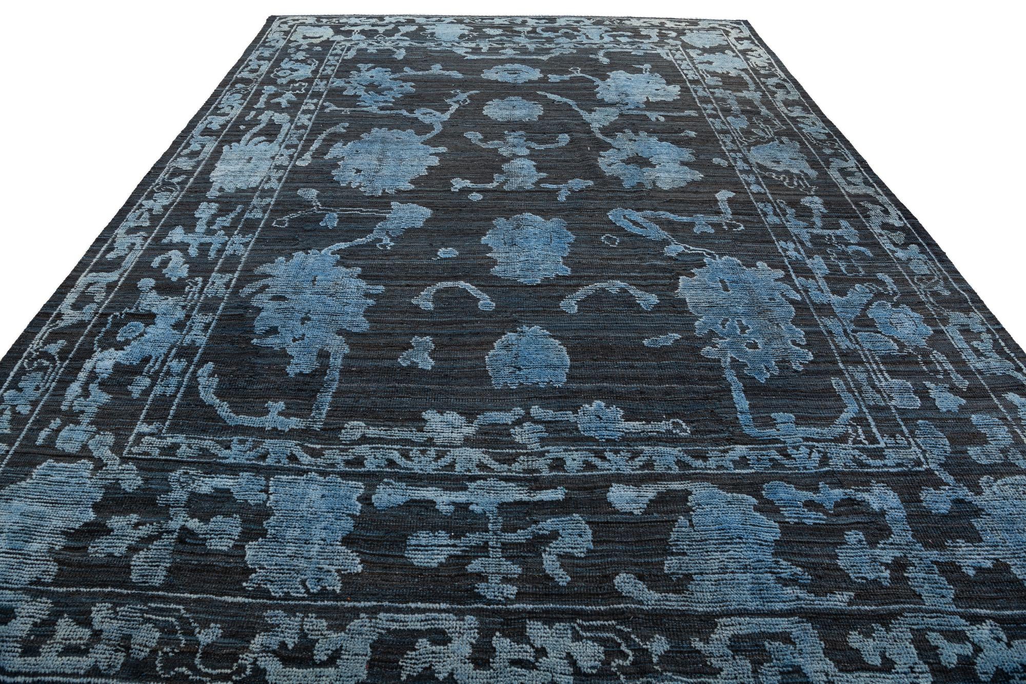 9' 2 x 12' 10 Hand Knotted Oushak Wool Rug