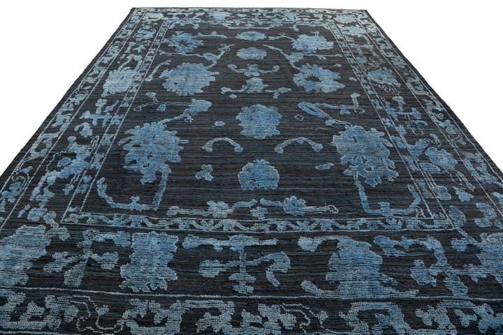 9' 2 x 12' 10 Hand Knotted Oushak Wool Rug
