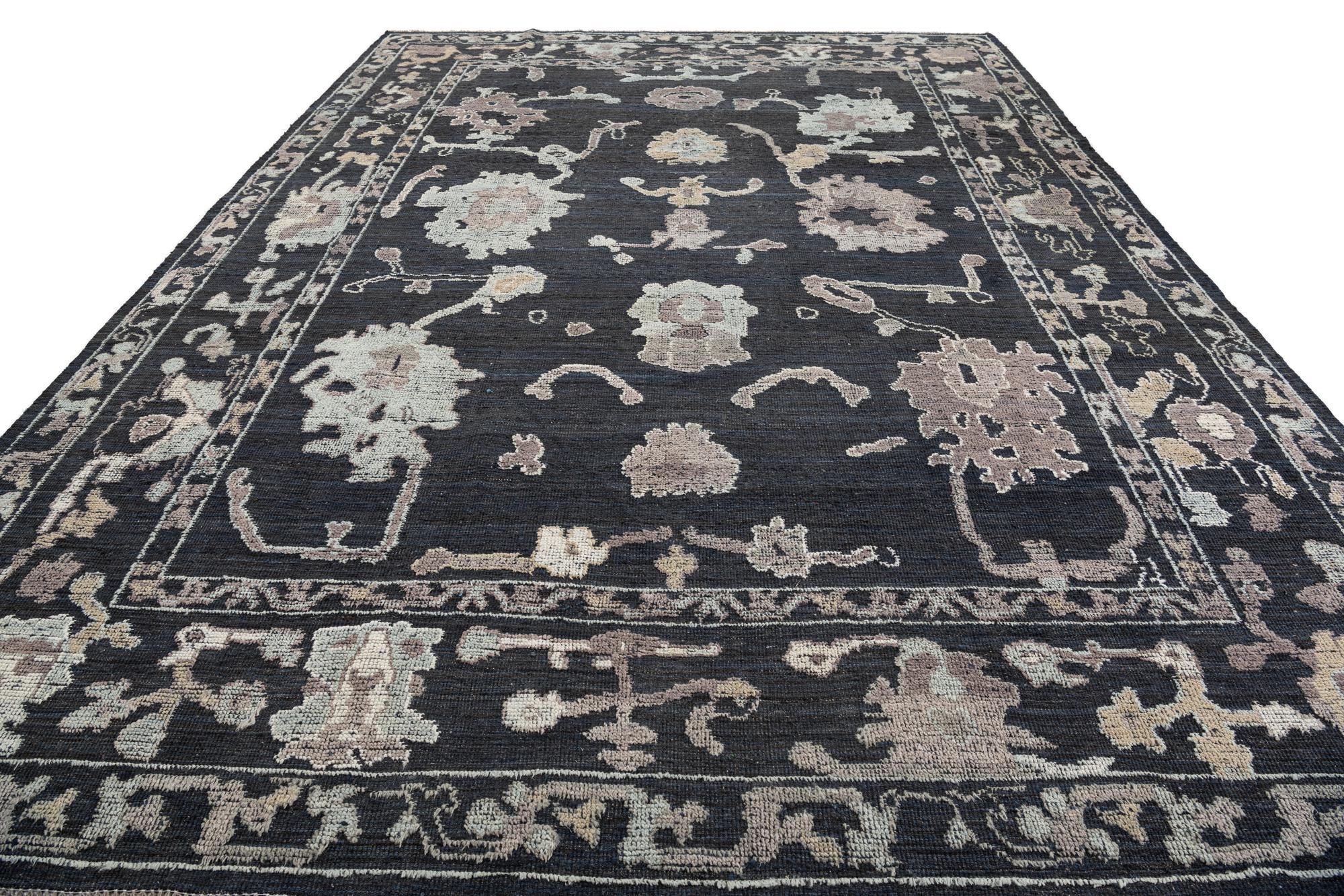 10' 1 x 14' Hand Knotted Oushak Wool Rug