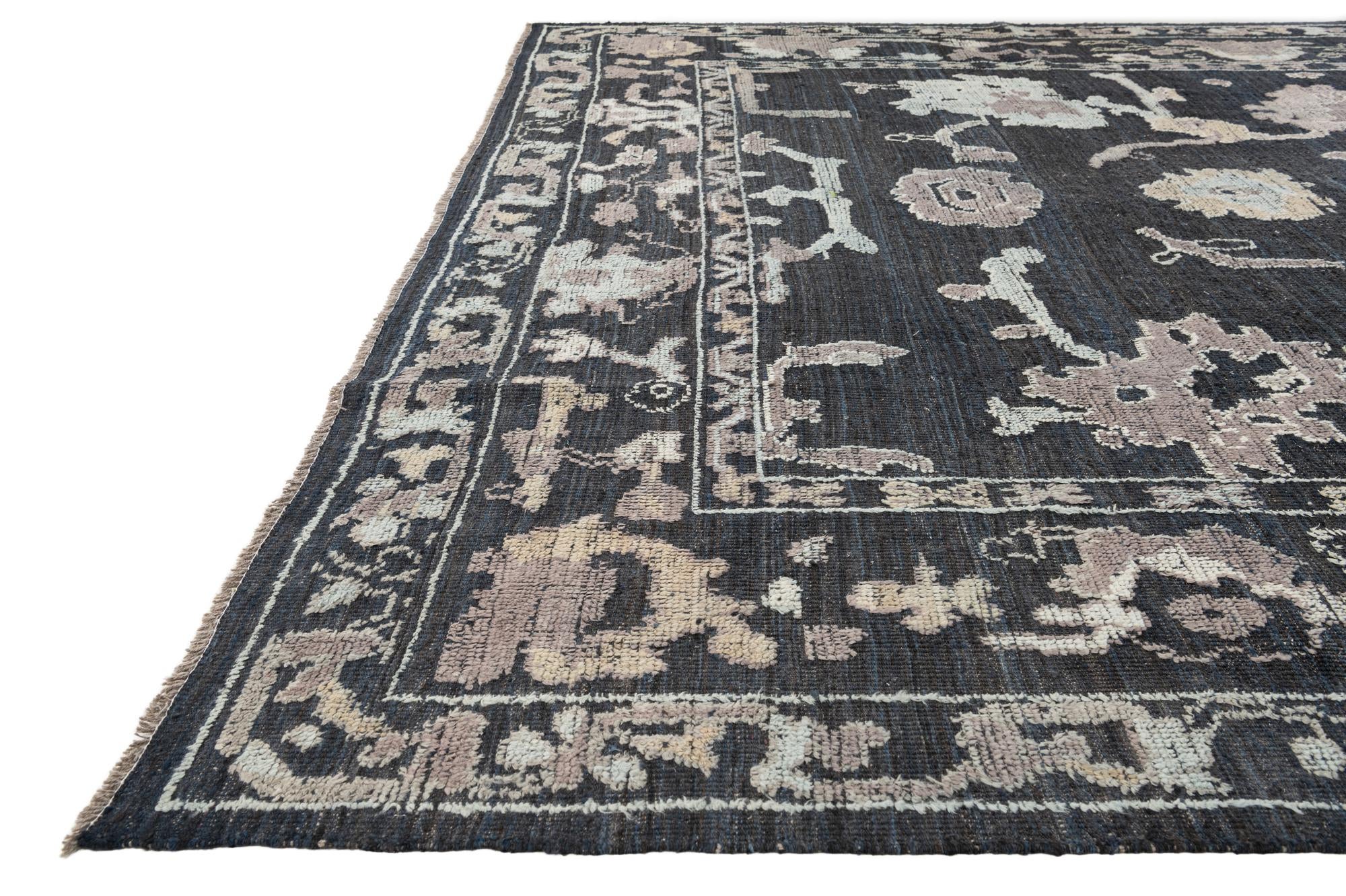 10' 1 x 14' Hand Knotted Oushak Wool Rug