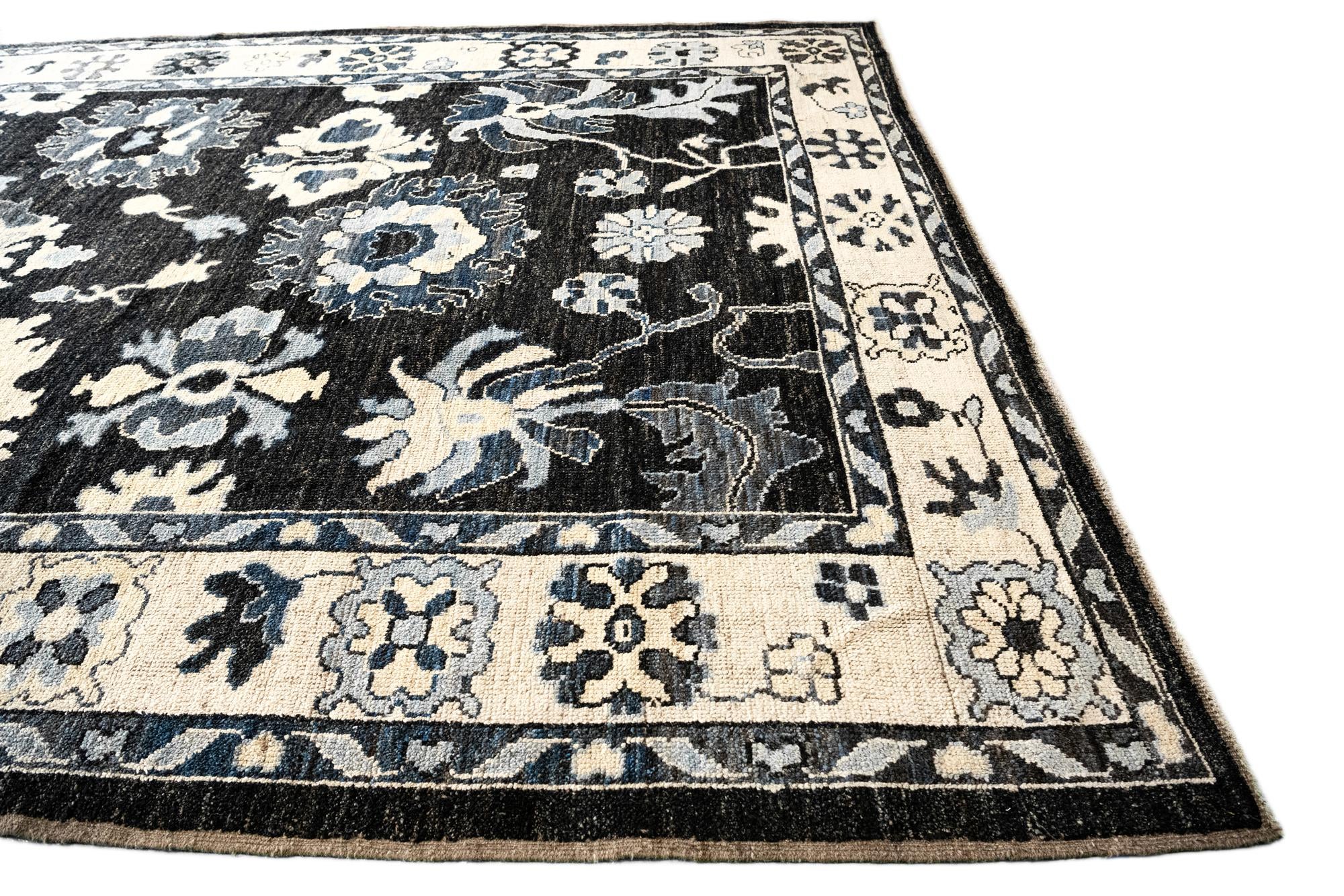 13' x 14' 8 Hand Knotted Oushak Wool Rug