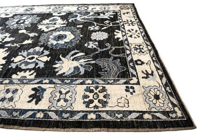 13' x 14' 8 Hand Knotted Oushak Wool Rug
