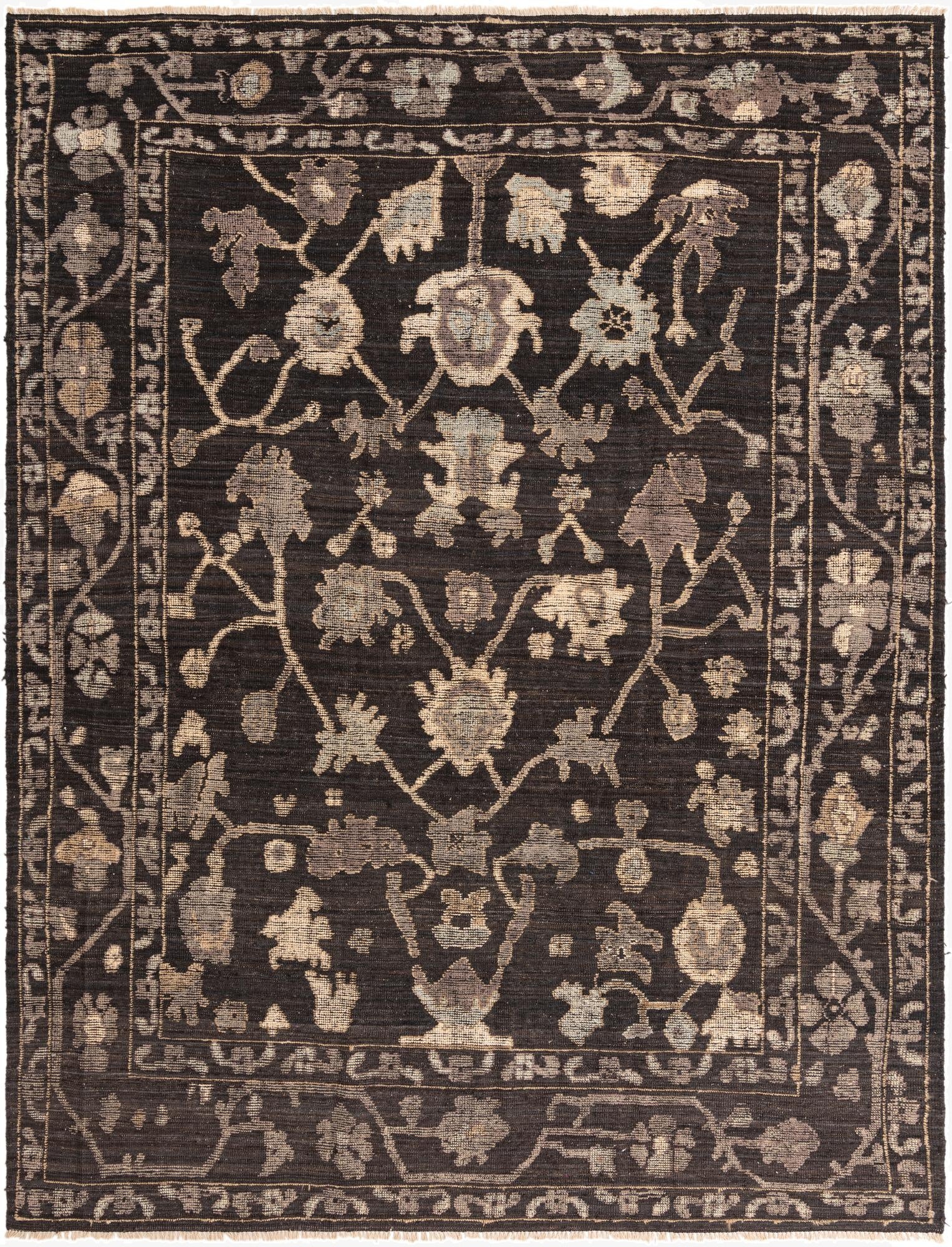9' 3 x 12' 3  Hand Knotted Oushak Wool Rug