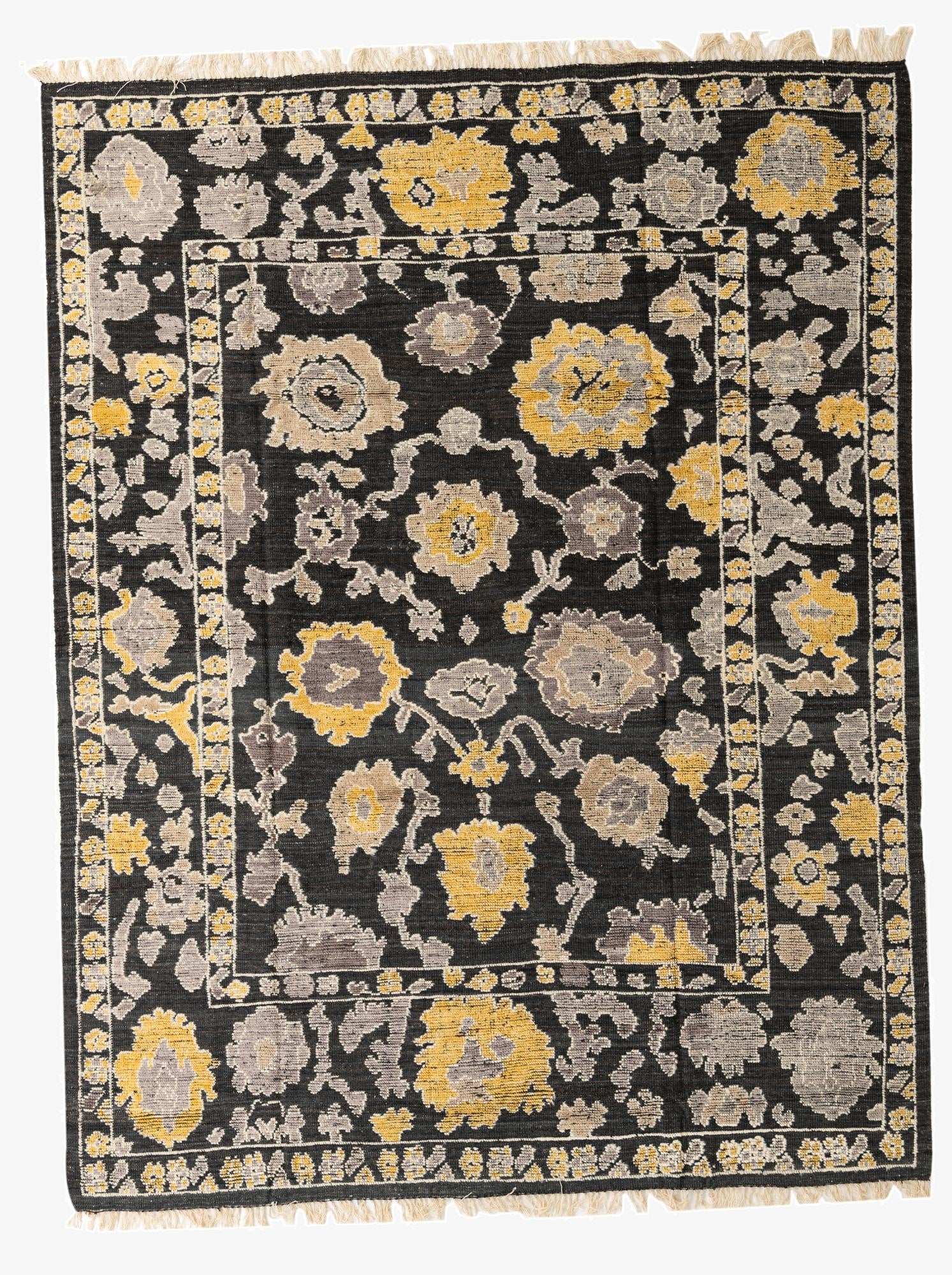 8' 1 x 10' 5  Hand Knotted Oushak Wool Rug