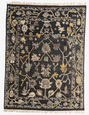 8' x 10' 5 Hand Knotted Oushak Wool Rug