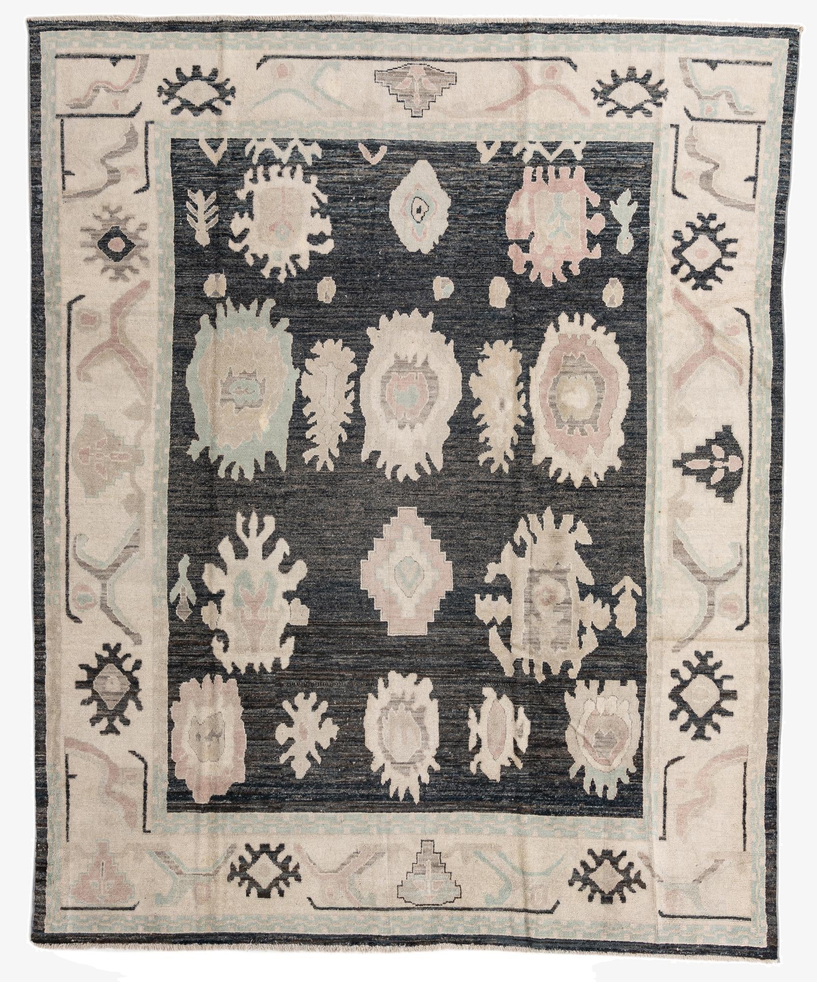 9' 2 x 11' 5 Hand Knotted Oushak Wool Rug