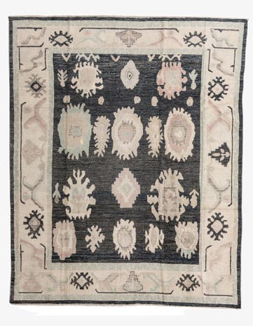 9' 2 x 11' 5 Hand Knotted Oushak Wool Rug