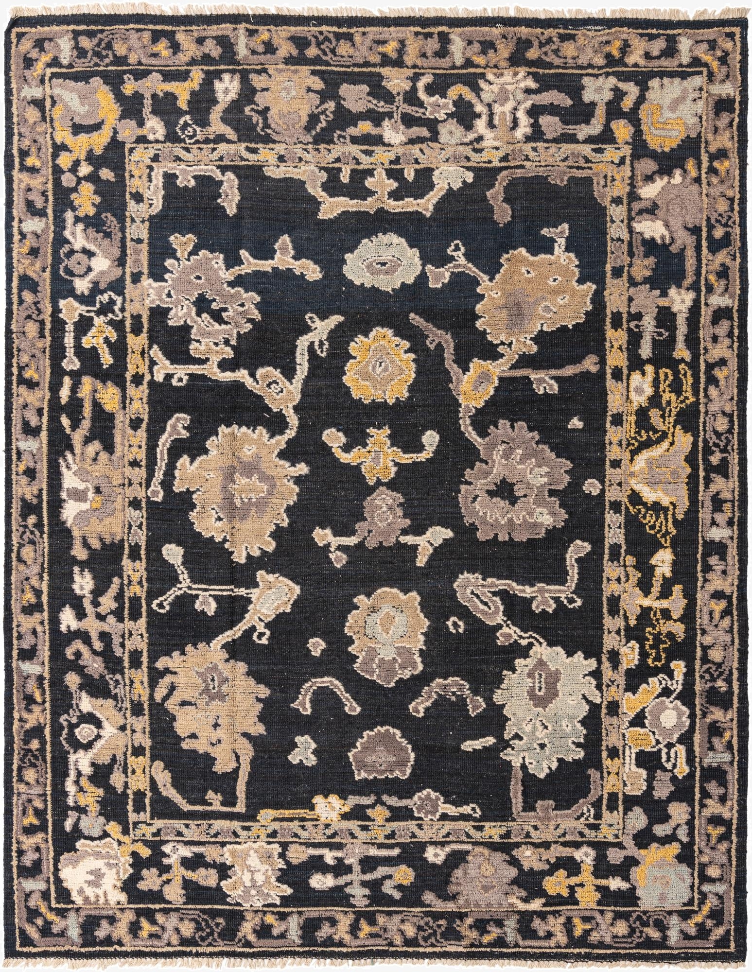 8' 1 x 10' 1  Hand Knotted Oushak Wool Rug