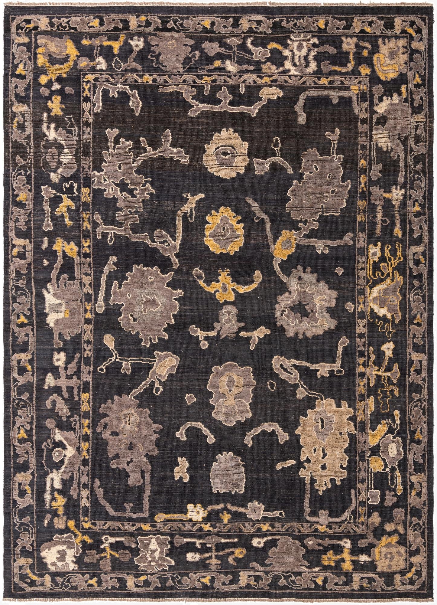 10' 2 x 14' 2  Hand Knotted Oushak Wool Rug