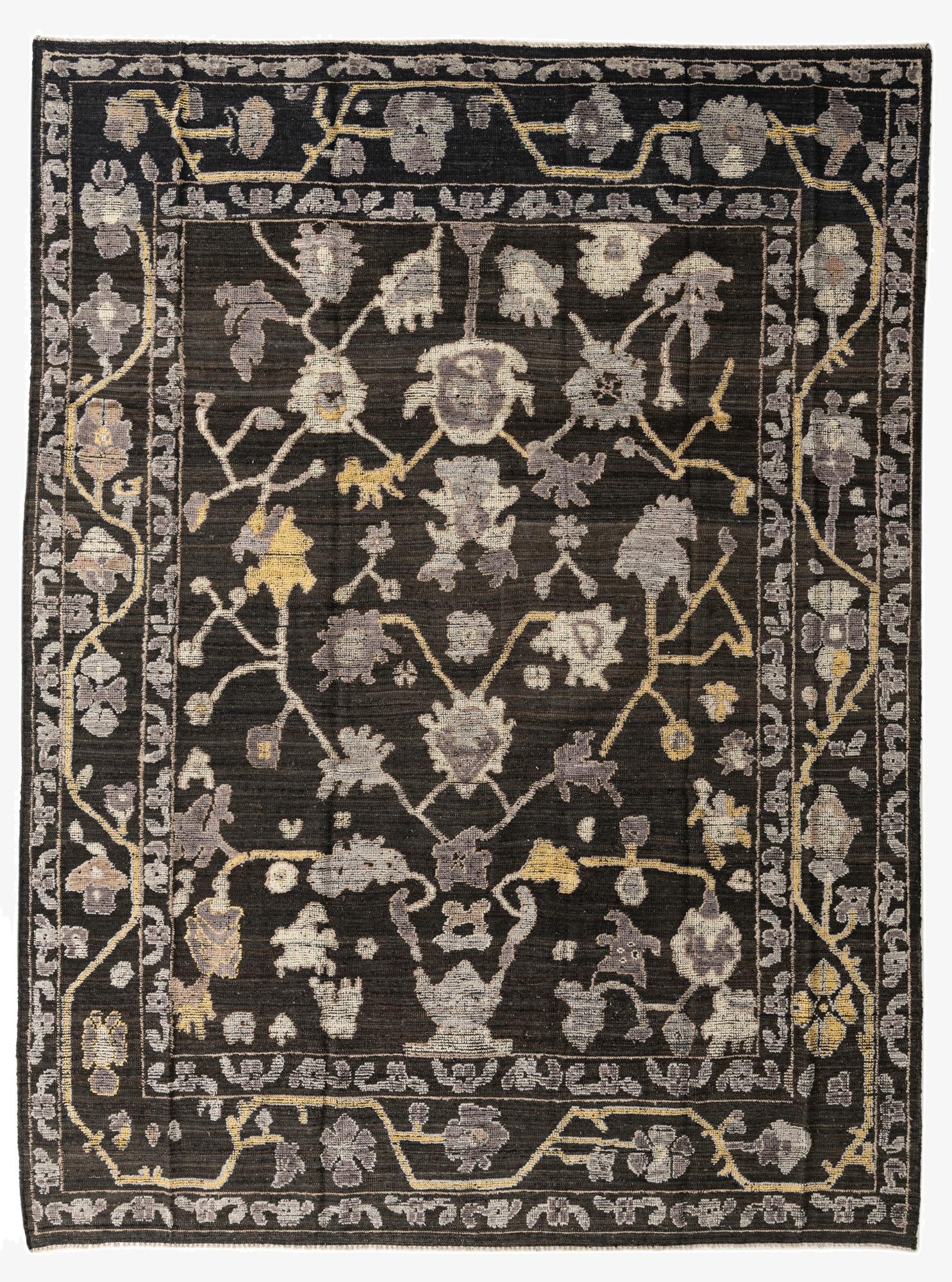 9' 2 x 12' 3  Hand Knotted Oushak Wool Rug