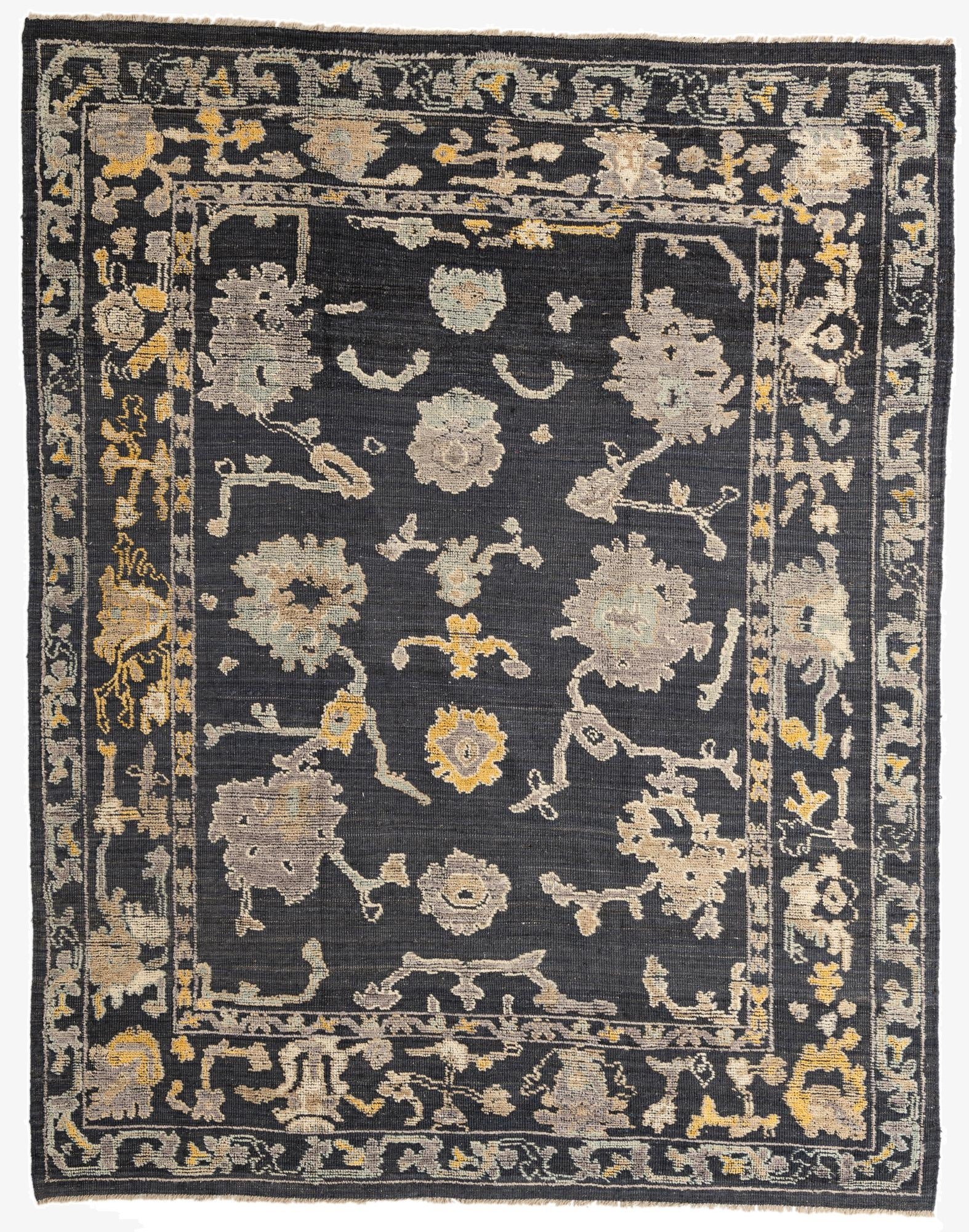 8' 1 x 10' 3  Hand Knotted Oushak Wool Rug