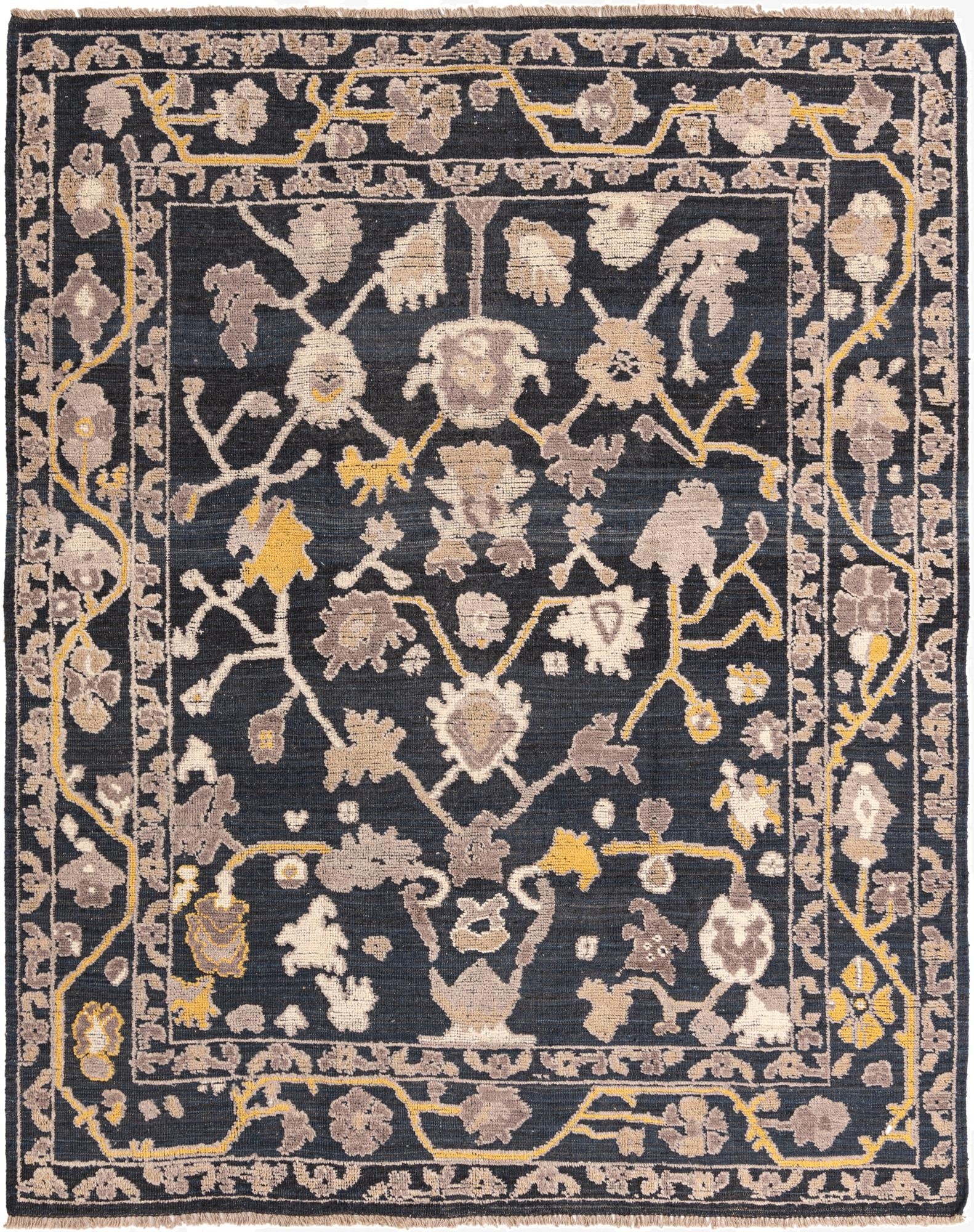 8' 1 x 10' 2  Hand Knotted Oushak Wool Rug