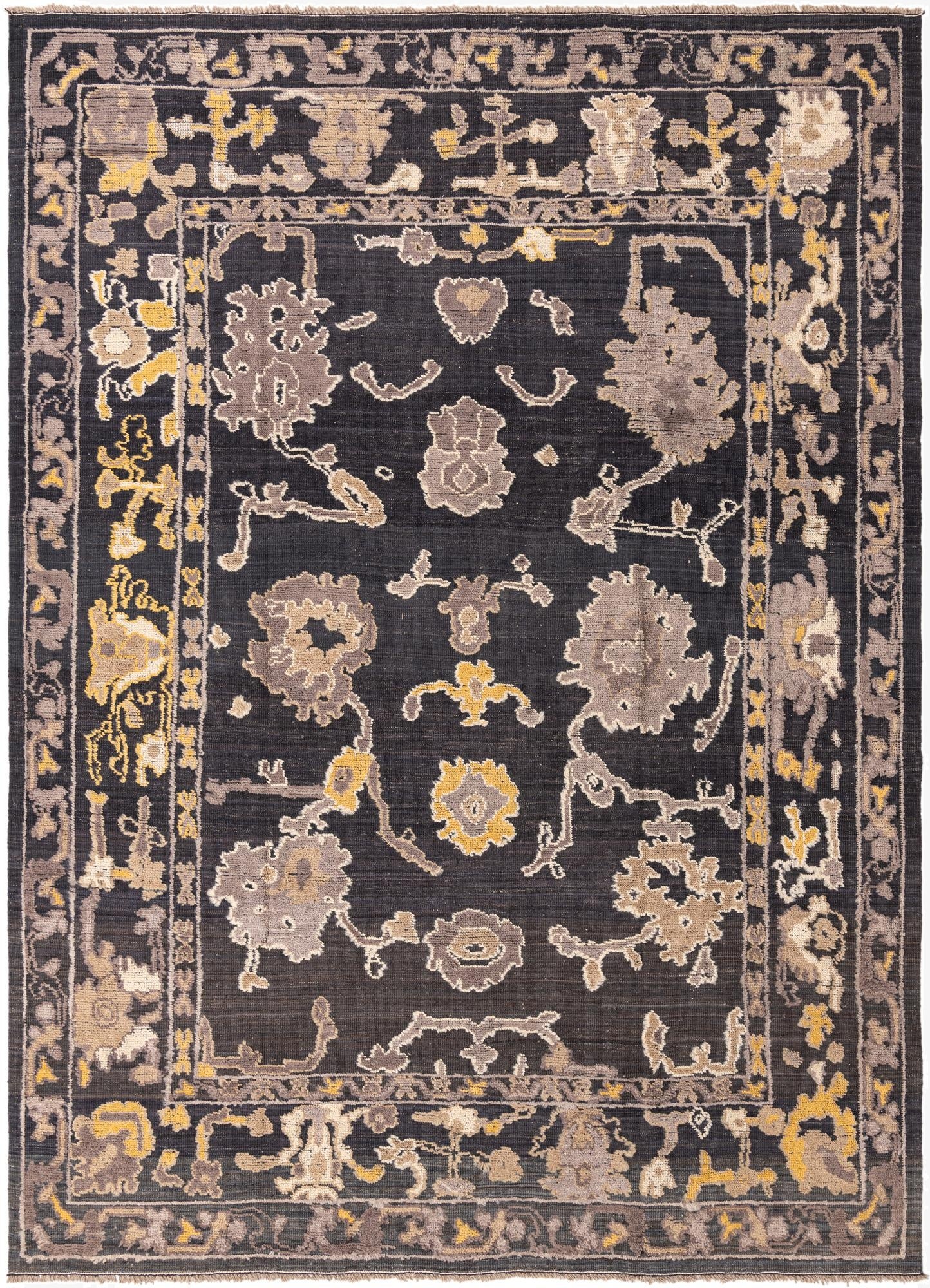 9' x 12' 7  Hand Knotted Oushak Wool Rug