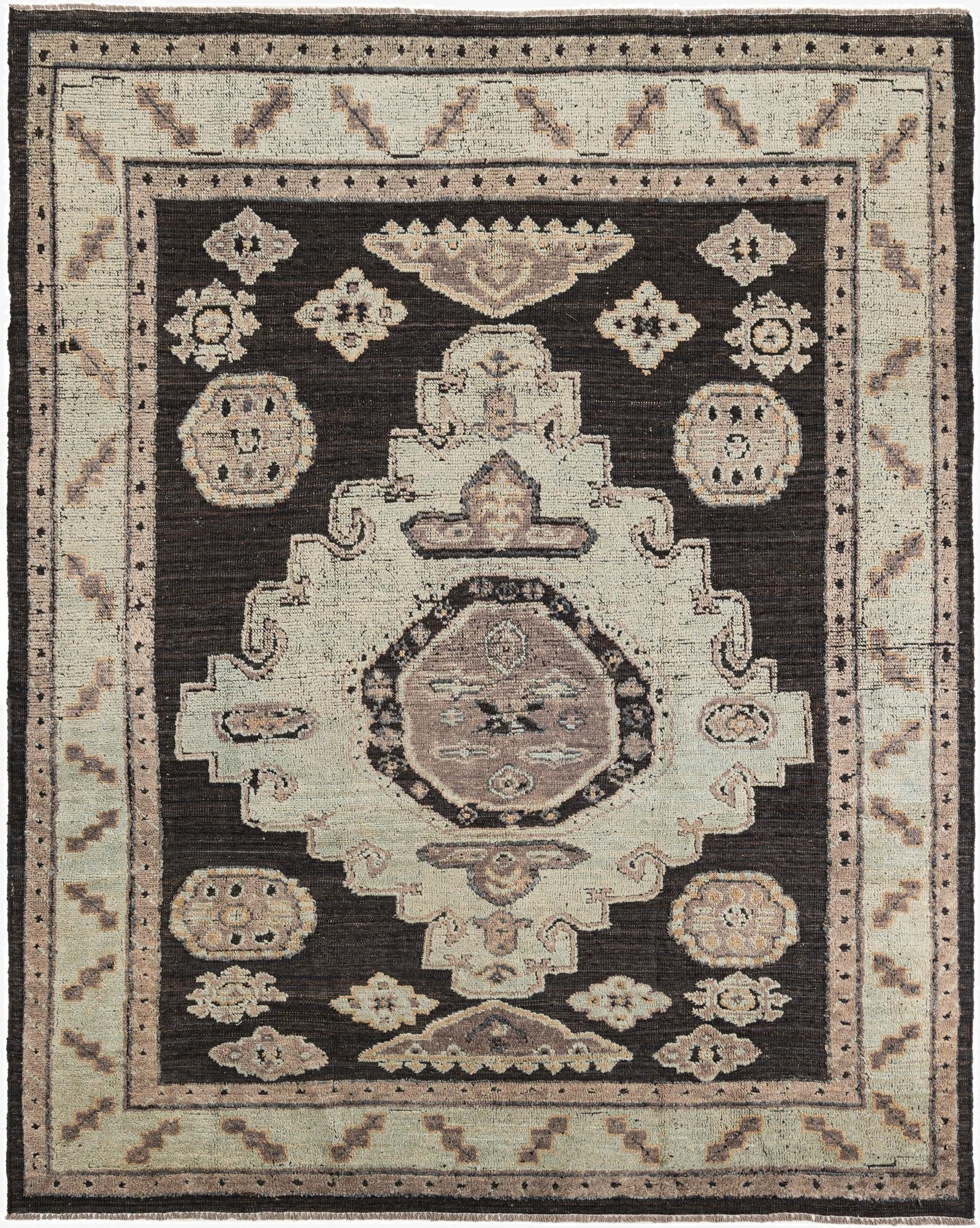 8' 3 x 10' 3  Hand Knotted Oushak Wool Rug