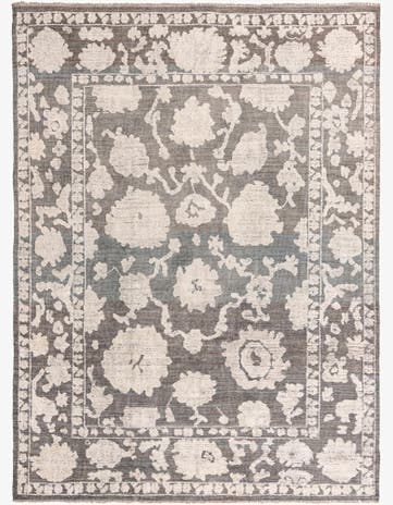 9' x 12' 4 Hand Knotted Oushak Wool Rug