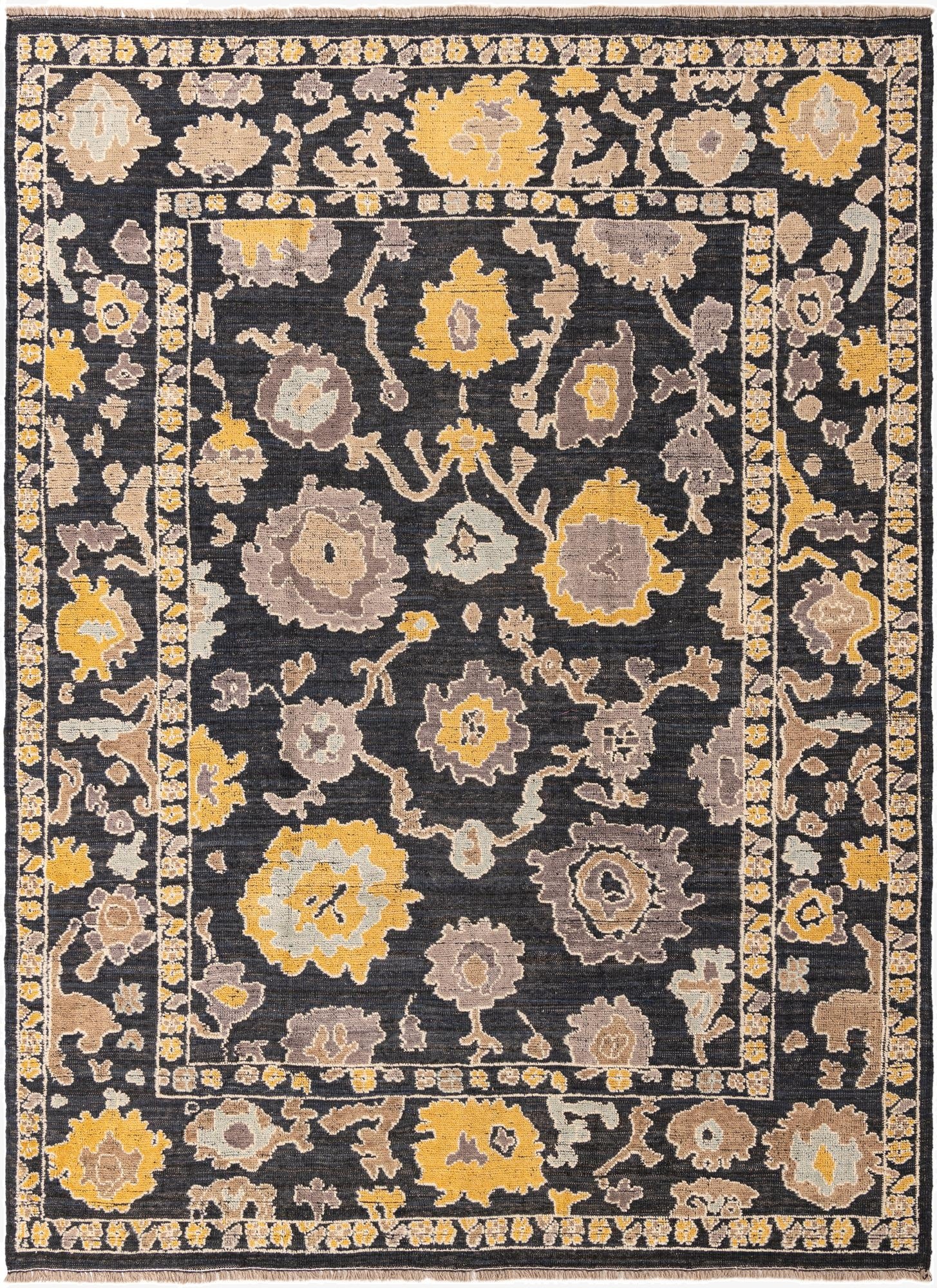 9' x 12' 7  Hand Knotted Oushak Wool Rug